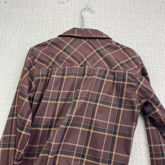 Royal Robbins Shirt Mens S Plaid Long Sleeve Dark Red / Brown Outdoor Western - Picture 14 of 14